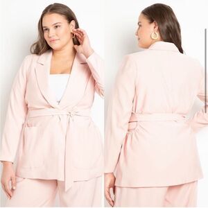 Eloquii Pink Belted Blazer